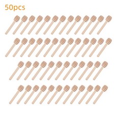 허니디퍼 꿀스푼 꿀스틱 100pcs 긴 핸들 나무 꿀 Stir 바 믹싱 스틱 용품 항아리 숟가락 실용 국자 커피 우유 차 주방 도구, [02] 10cm, [02] 50pcs, 50개