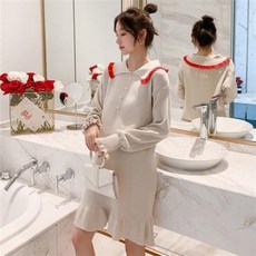 숨어있는보물 이너웨어원피스 이너원피스 임부스웨터 가을 인싸템 니트 하프기장 상의