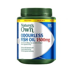 Natures Own 무취어유 오메가3 Odourless Fish Oil 1500mg 500 Capsules Exclusive Size, 1개, 1, 500개