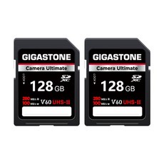 Gigastone SD 카드 128GB 2장 세트 UHSII V60 U3 SDXC 초고속 메모리 카드 최대 280MB/s, 상세페이지 참조, 1개