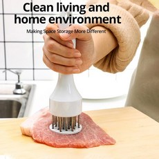 휴대용 사용 부러진 힘줄이있는 가정용 부드러운 고기 바늘 돼지 고기 절단 치킨 절단 닭 날개 고기 바늘 고기 망치, White, 1개