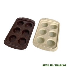 6구 머핀팬 머핀틀 (6.5cm) 컵케이크틀 빵틀 베이킹 소도구, 밀크색