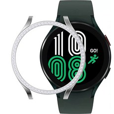 갤럭시 워치5 갤워치 40mm 베젤링 스타일링 큐빅 블링 보호케이스, 실버