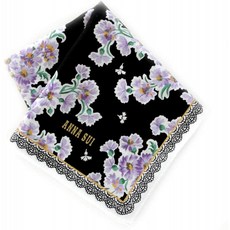 [ANNA SUI] 프린트 손수건 (블랙) [100 %] 여성 대형 손수건 50cm ANNA SUI 109024-0202-60