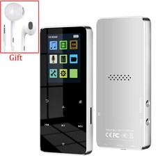 터치 스크린 MP3 블루투스 음악 플레이어 1 8 인치 MP4 플레이어 USB2 0 3 5mm AUX FM 라디오 내장 전자책 음성 녹음기 세계 시계, Silver