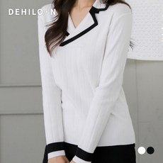 데일로엔 여성용 테일러드 칼라 긴팔 니트