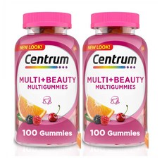 센트룸 뷰티 구미 100정 2팩 헤어 스킨 네일 Centrum Multi + Beauty Gummy Multivitamin For Women Hair