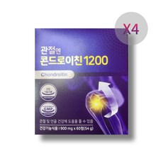 관절엔 콘드로이친 1200 효능 관절건강기능식품 면역력 식약처인증 관절통증 가루 무릎연골 소연골콘드로이친 추천 관절케어 면역력 영양제 콘드로이틴 홈쇼핑 관절에좋은음식, 120정, 4개