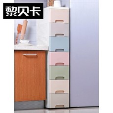 플라스틱수납장 빅사이즈 편리함 바퀴 수납 화이트 가정용 플라스틱 좁은틈 캐비닛 구석 작은, T01-3개