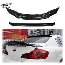 인피니티 G25 G35 Q40 G37 4 도어 세단 2007-2015 광택 블랙 ABS 스포일러 자동차 리어 루프 윙, 02 Tail Spoiler Black, 2)Tail Spoiler Black