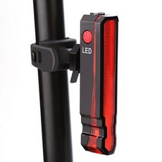 레이저 자전거 USB 충전형 LED 후미등, 빨강, 1개