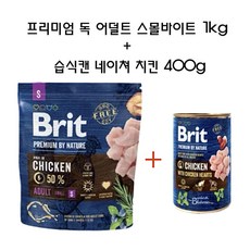 브릿 프리미엄 독 어덜트 스몰브리드 + 브릿 습식캔 치킨 400g, 1개, 1kg - 브릿프레쉬