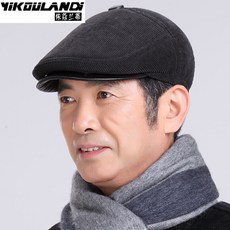 중노인 남성 전진 모자 노인 모자 남모 겨울 코르덴 오리털 모자모자 추동 중년 남모 회색 56cm)