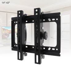 조절식 TV 벽걸이 TV 홀더 회전 TV 벽 브래킷 평면 패널 TV 프레임 15 ° 틸트 14-42 인치 LCD LED 모니터용 45KG, 1개