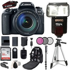 Canon EOS 77D DSLR 카메라 18-135mm USM 렌즈 + 32Gb 카드 + 액세서리 번들, One Color_One Size, 상세 설명 참조0, 상세 설명 참조0