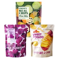 크리스피 리얼칩스 180g 1개 + 자색고구마칩 240g 1개 + 골든고구마칩 200g 1개, 리얼칩스1개+자색고구마칩1개+골든고구마칩1개