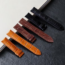 고급 남자 여자 소가죽 시계줄 밴드 18-22mm, 20mm, 블랙, 1개