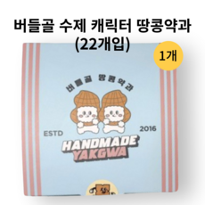 맛있는 버들골 캐릭터 땅콩약과 1개 (22개입) 춘천 버들골 수제 페스츄리 약과, 320g