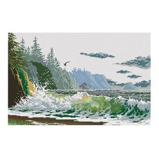 QDY Prettyia 1 Set Sewing Craft Cross Stitch Kit with Sea Wave Pattern for Adult, 다색