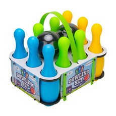 QDY 어린이 볼링 공 볼링장 게임 볼링 Playset 야외 조기 교육 유아 미취학 아동, 플라스틱, 10 핀 22cm B