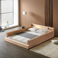 [KT알파쇼핑] 편백 포레스트 LED가드저상 퀸침대프레임 편백깔판 매트리스선택, 더블