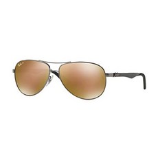 레이벤 Carbon Fibre RB 8313 004/k6 61mm Shiny Gunmetal / Blue Mirror Polarized