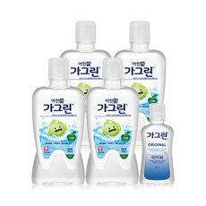 가그린 어린이용 사과향 380ml 4개 + 오리지널 100ml 구강청결제, 1세트, 1.62L