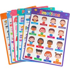 4/6 PCS 아이들 기본 단어 A4 교육용 한국어 영어 포스터, Version 4