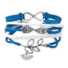 Lifequeen Infinity Lucky Owl Peace Bird Leather Bracelets Hand/149945