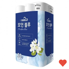 점보롤 3겹 모던블루 화장지 30 롤휴지, 30롤, 30개, 30개입