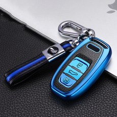 자동차 스타일링 TPU 아우디 A3 A4 A5 A6 S5 A7 A8 Quattro Q3 Q5 Q7 RS4 TT 2012 2013 201 2018 2019 액세서리|자동차 키 케, 1개, C-Blue, 단일