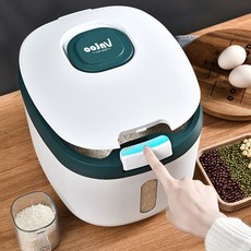 진공쌀통 쌀보관통 20kg 쌀항아리 쌀독 잡곡통 9리터, 9L (쌀기준 약 5kg)_그레이, 보여진 바와 같이