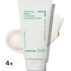 이니스프리 그린티 수분 아미노 클렌징 폼, 150g, 4개 150g, 4개