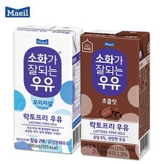 매일 소화가잘되는우유 190mlx24팩(오리지널12+초콜릿12) 락토프리/멸균우유/무배, 24팩, 190ml