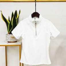 승마용품 속건성 반팔 승마 티셔츠 여성용 셔츠 쇼 의류, 4) white  XL, 1개