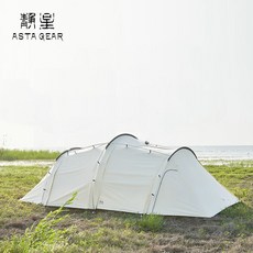 감성 캠핑 면 혼방 텐트 터널형 리빙쉘 텐트 소이밀크, 4인내장