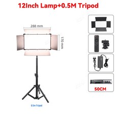 가능 인치 DSLR 카메라 밝기 12 10 조절 패널 LED RGB 램프 전문 라이트 카메라용 인치 사진, 12 Inch KIT 4, 1개