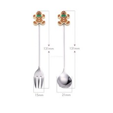 커피 디저트 스푼 포크 크리스마스 식기 세트 선물 과일 교반 스푼 주방 액세서리 6 가지 스타일, S-JBCS, 1개