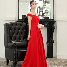 슈즈영 오프숄더 오픈숄더 등트임 머메이드한 하객 이브닝드레스 봄계절 나이트클럽 섹시 여성의류 슬림핏