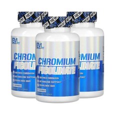 EVL 크롬 크로뮴 피콜리네이트 1000mcg 30캡슐 3개 피콜린산 Chromium, 30정