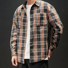 가바바 남성 빅사이즈 셔츠 5XL까지 고급스러운 색감의 체크무늬 셔츠 G30093