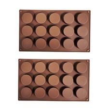 矽膠圓形烘焙模具 15孔, 單色, 2個