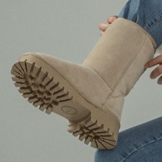 [슈벅] 천연가죽 트랙부츠 털안감 퍼부츠 4m 미들부츠 6cm