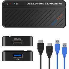 VIXLW 하이엔드 카메라 디지털 DSLR 필터 4K HDMI 비디오 캡처 카드 라이브 스트리밍용 USB 3.0 게임 PC PS5 PS4 닌텐도 스위치 Xbox 콘솔 웹캠 DS, Black