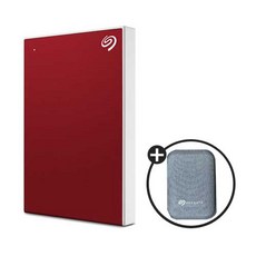 씨게이트 외장하드 1TB 1테라 원터치 외장 HDD USB 맥북 컴퓨터 저장장치 데이터복구, (2) 실버파우치, 04.레드