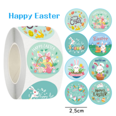 MINIZI 부활절 스티커 Happy Easter 1롤, 500매