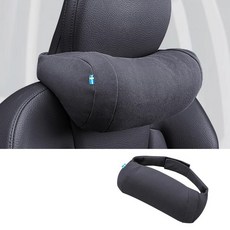 스웨이드 자동차 목 머리 받침 베개 액세서리 쿠션 볼보 XC60 XC90 S60 S90 V60 V90 용 지지대 목 보호대, 01 Black-1pcs, 1개