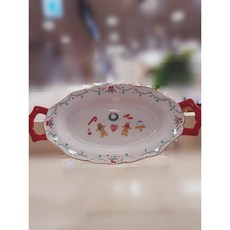 모던하우스 메리티파티 스칼럽 양손핸들 타원 그라탕볼 L21 CA9124073, 1개
