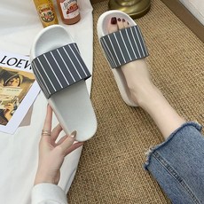 줄무늬 실내 야외 사무실 커플 남자 여자 학생 밑창 두꺼운 층간 소음 방지 슬리퍼