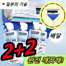 1+1 일본의 기술 스탠드 벽걸이 실내 에어컨 탈취제 차량용 가정용 세정제 자동차에어컨냄새제거 스프레이, 4개, 450ml